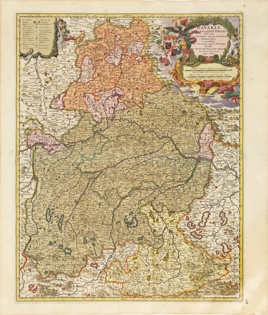 De Wit, Frederick. Bavariae Circulus atq Electoratus tam cum Adjecentibus Quam Insertis Regionibus...Amsterdam, c. 1710.