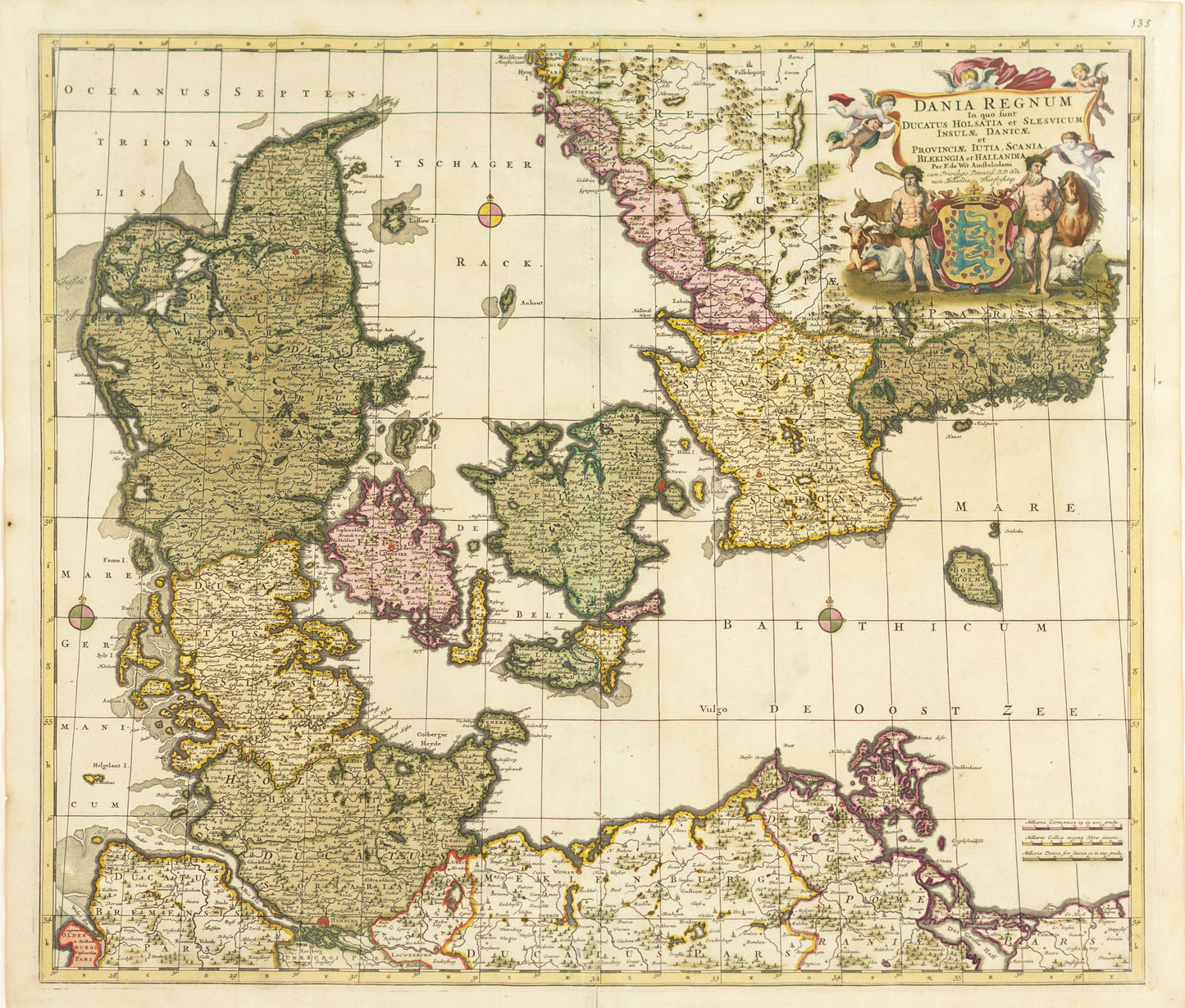 De Wit, Frederick. Dania Regnum In quo funt Ducatus Holsatia et Slesvicum... Amsterdam, c. 1710.