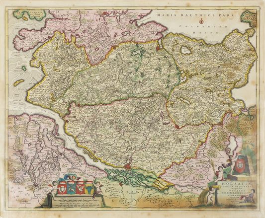 De Wit, Frederick. Holsatiae Tabula Generalis in qua funt Ducatus Holsatiae, Dithmarsiae, Stormariae et Wagriae. Amsterdam, c. 1710.