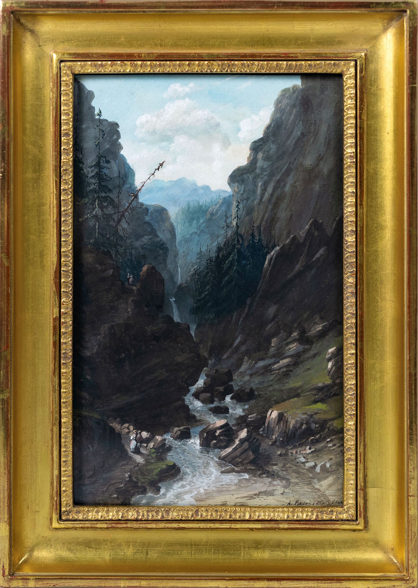 PERSAC, Marie Adrien (French-American, 1823-1873). Clifty Creek Canyon, Indiana.