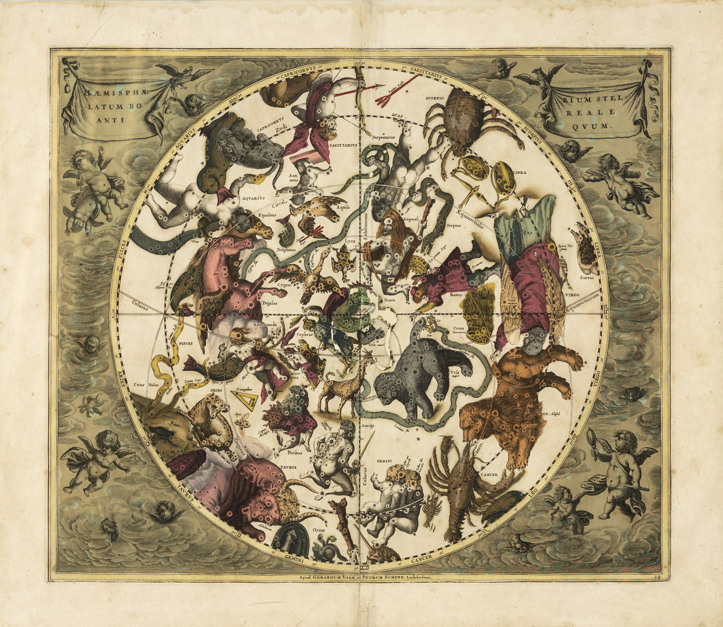 Cellarius, Andreas. Plate 24 - Haemisphaerium Stellatum Boreale Antiquum