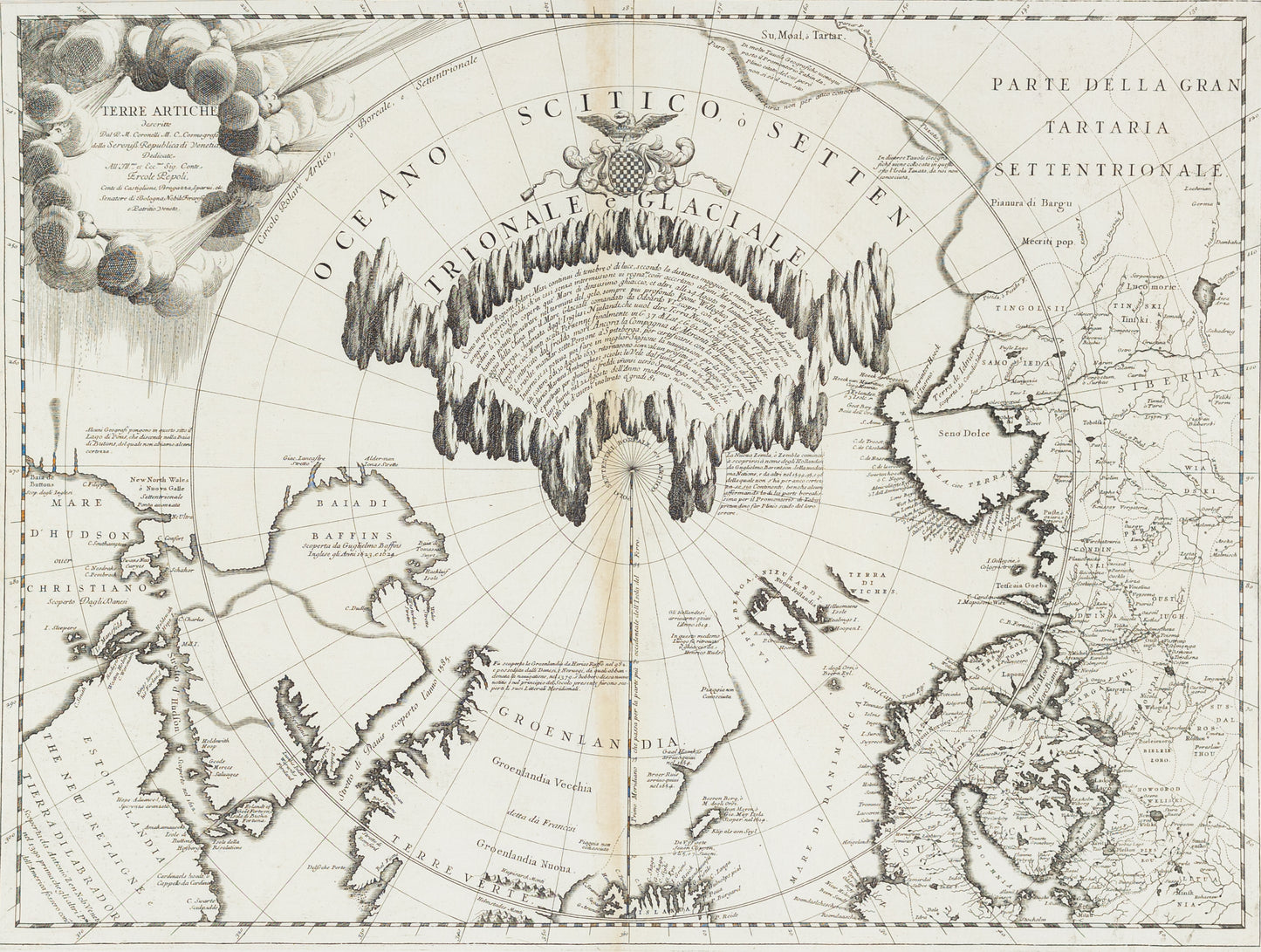 Coronelli, Vincenzo Maria. Terre Artiche. Venice: ca. 1690.