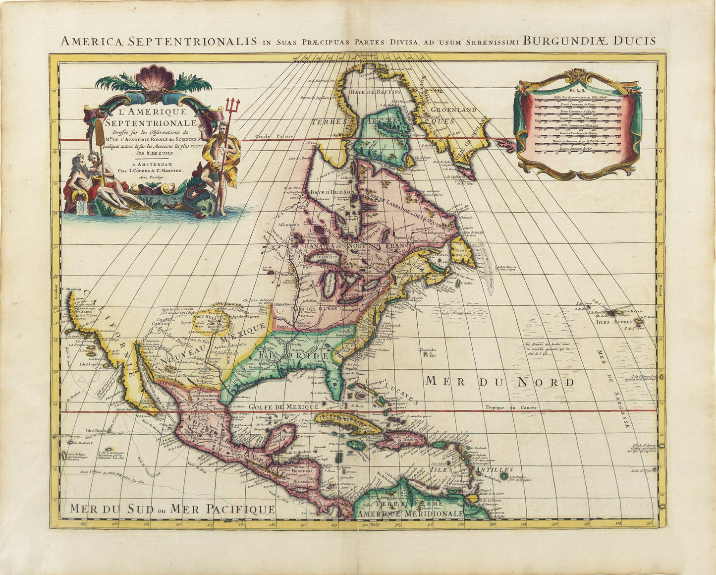 De l'Isle, Guillaume. L'Amerique Septentrionale. Amsterdam, 1700