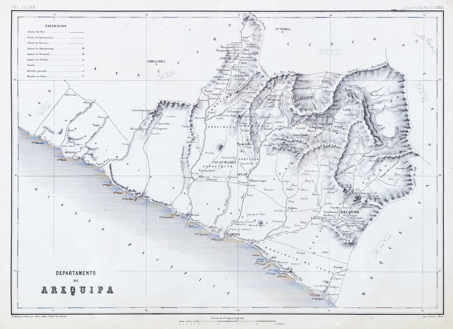 Soldan, Paz. Departamento de Arequipa. Paris, ca. 1865.
