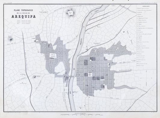 Soldan, Paz. Plano Topografico de la Ciudad de Arequipa. Paris, ca. 1865.