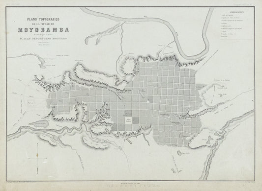 Soldan, Paz. Plano Topografico de la Cuidad de Moyobamba. Paris, ca. 1865.