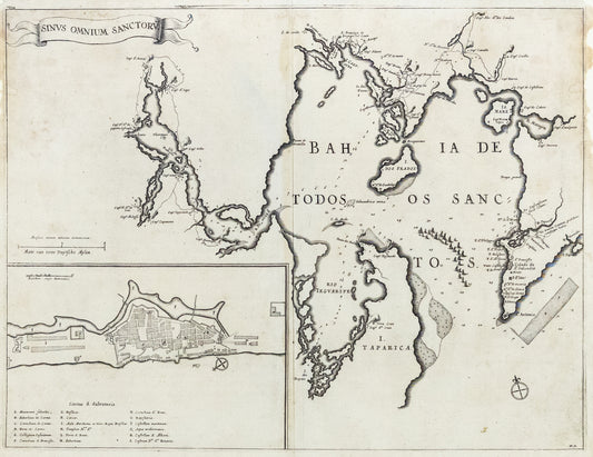 Blaeu, Johannes. Sinus Ominum Sanctoru. Salvador, 1647.