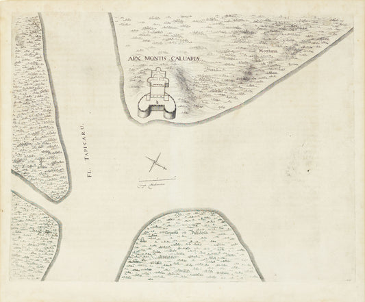 Blaeu, Johannes. Arx Montis Caluariae (No.53). Salvador, 1647.