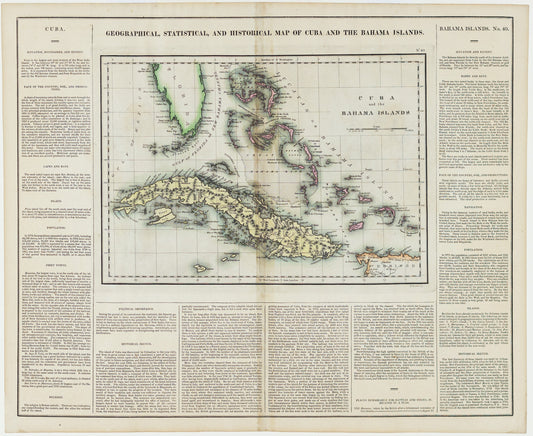 Carey, Henry Charles and Lea, Isaac. Geographical, Statistical, and Historical Map of Cuba and the Bahama Islands. Philadelphia, 1822.