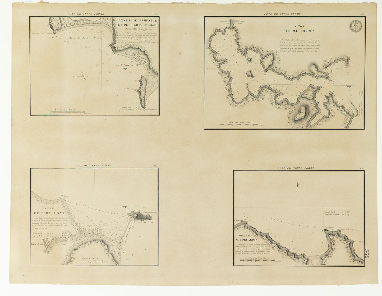 Depot General de la Marine. Anses de Pampatar et de Puerto Moreno...Mouillage de Corsarios. 1831.