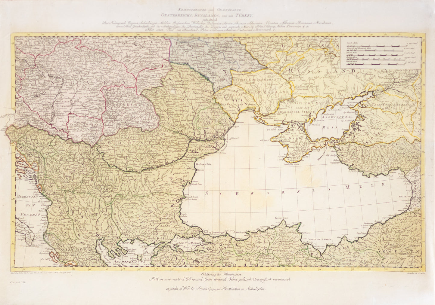 Muller, Johann Sebastian. Kriegstheater odei Graenzkarte Oesterreichs, Russlands, und der Turkey. Nuremburg: 1715