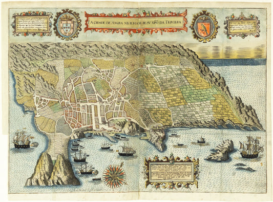 De Bry, Theodore. A Cidade de Angra Na Ilhade Iesc Xpo Da Tercera. Frankfurt, 1601.