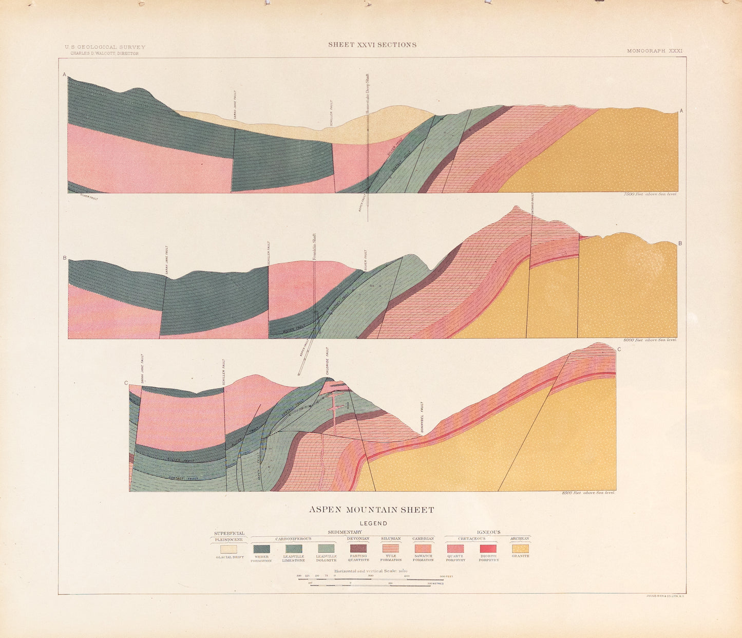 Bien, Morris. Aspen Mountain Sheet. 1898.
