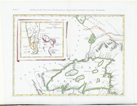 Zatta, Antonia. Il Paese de Selvaggi Outauace; si, e Kilistinesi Intorno al Lago Superiore. 1778.