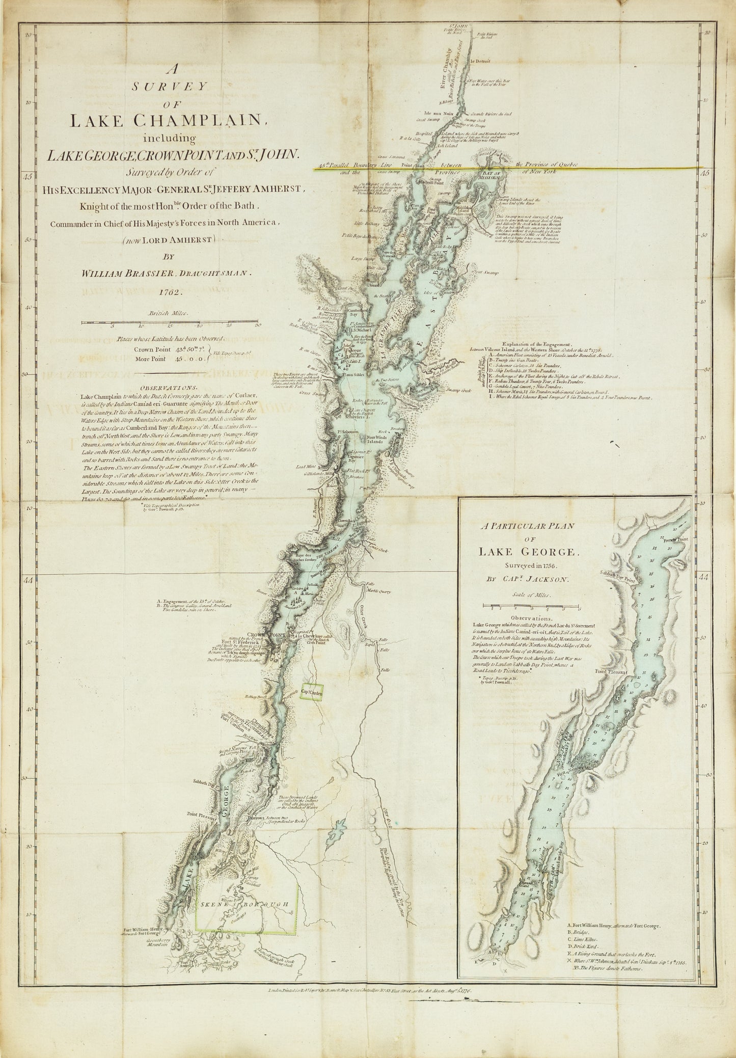 Brassier, William. A Survey of Lake Champlain. London, 1776.