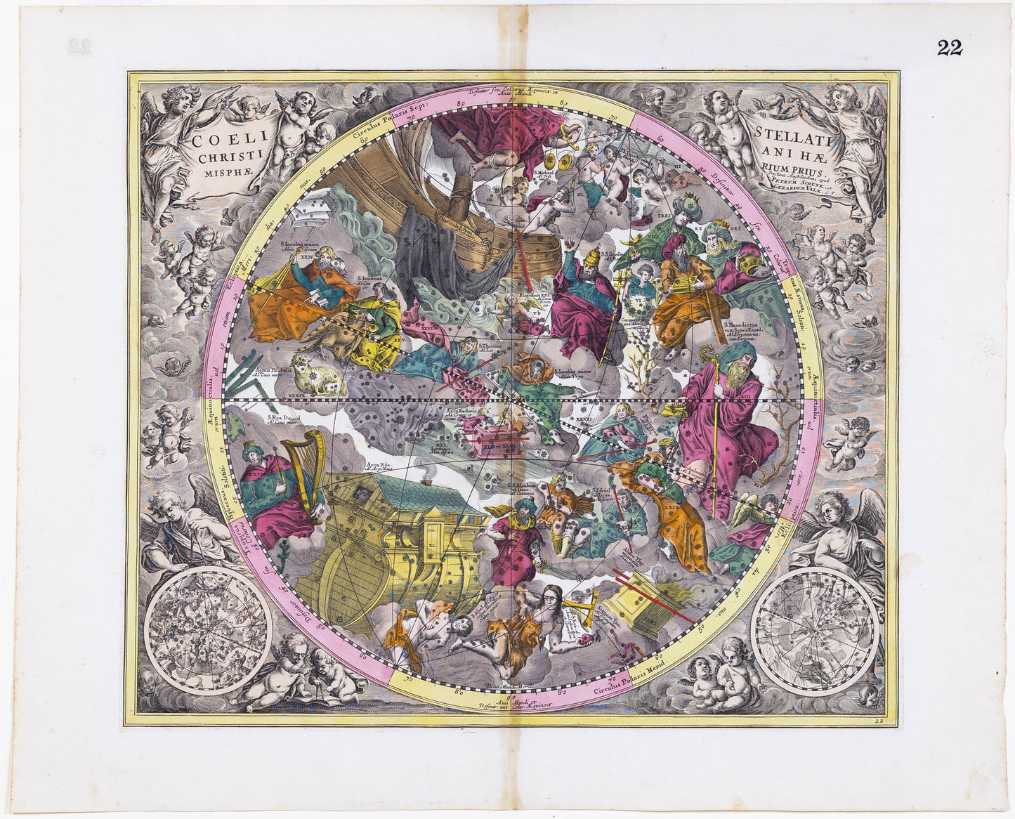 Cellarius, Andreas. Coeli Stellati Chrisiani Haemisphaerium Prius. Amsterdam: 1708