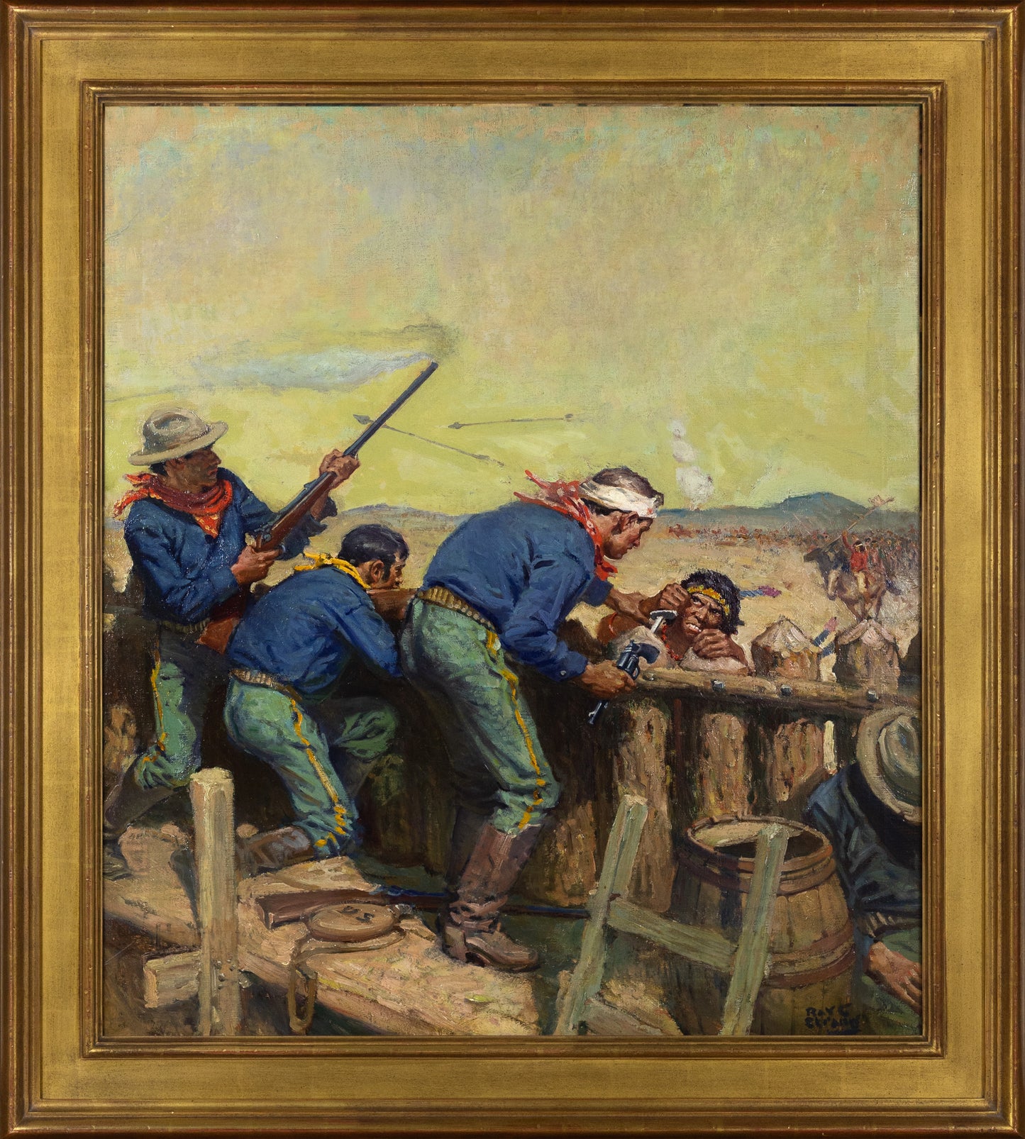 STRANG, Ray C. (1893-1957). Attack on the Post.