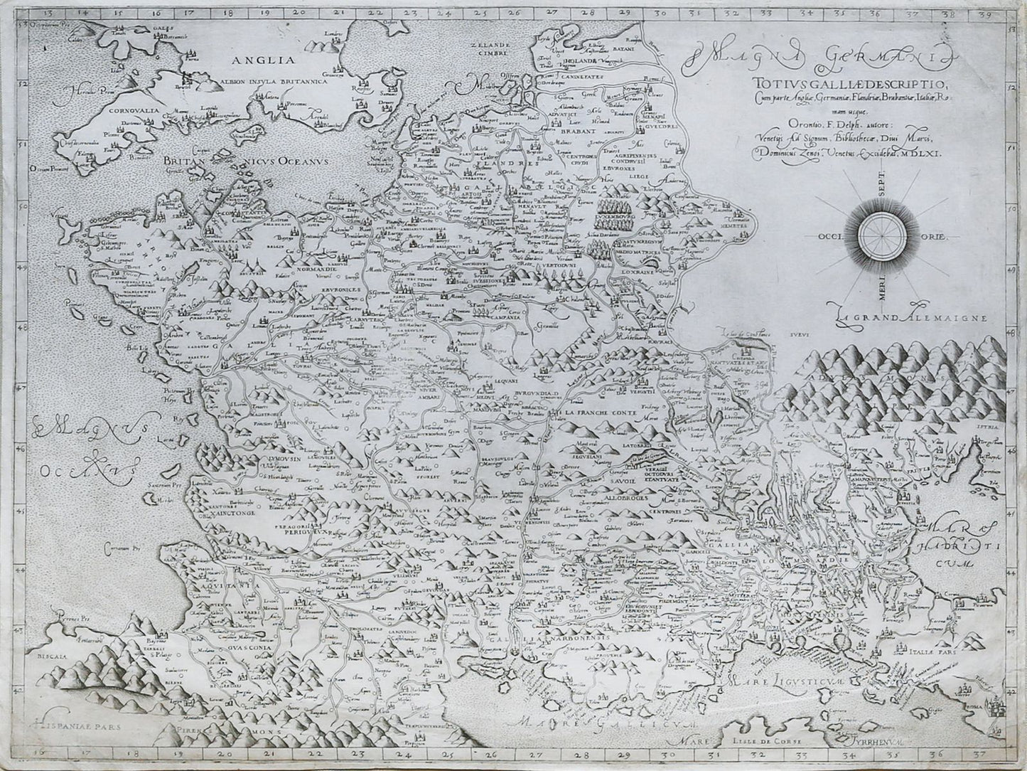 Oronce FINE (1494-1555), after. Totius Galliae descriptio...1561