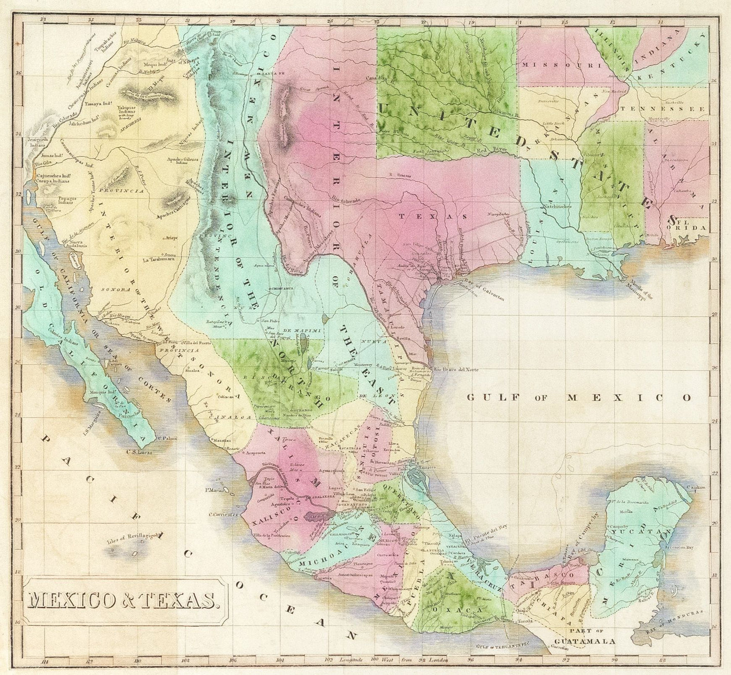 Niles. Mexico and Texas. 1842.