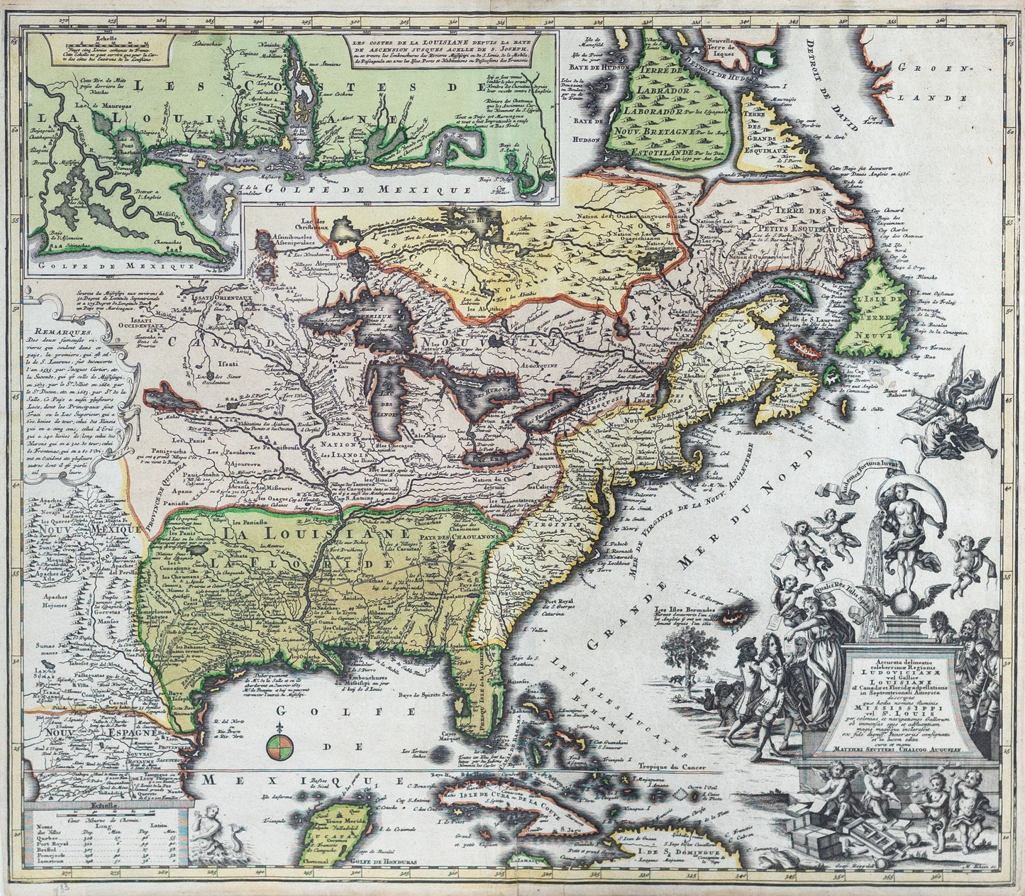 Seutter, Mattheus. Louisiane, Canada, Mississippi. 1740.