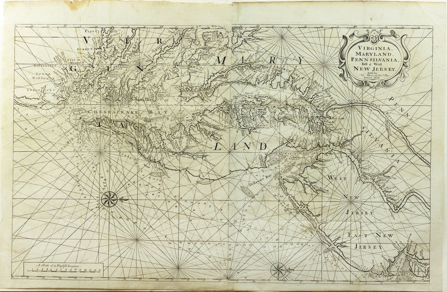 Mount & Page's Map of Virginia, Maryland, Pennsilvania, East & West New Jersey