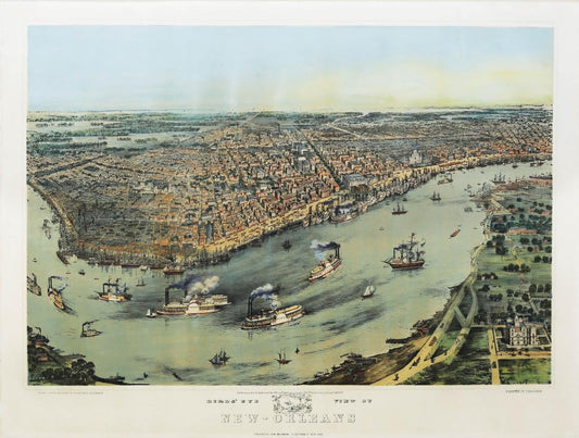 Bachmann, John (1814-1896). Birds eye view of New-Orleans. New York, 1851 (First Edition).