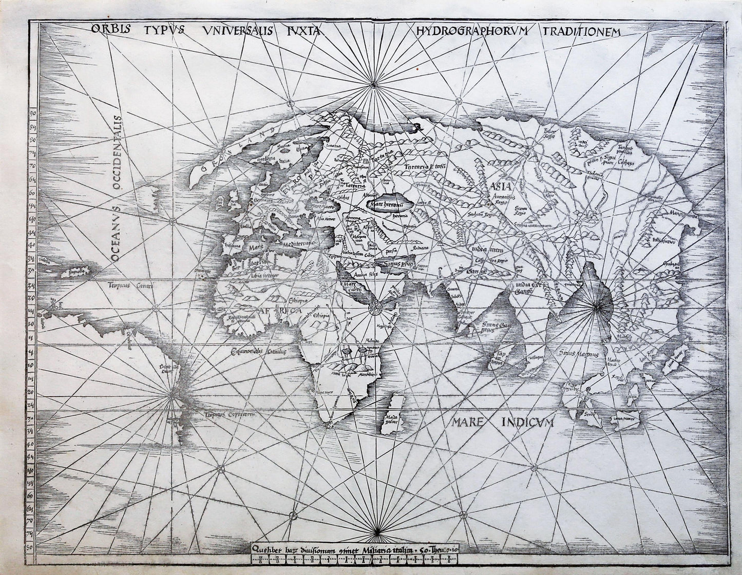 WALDSEEMULLER, Martin (1470-1520). Orbis Typus Universalis luxta. 1513