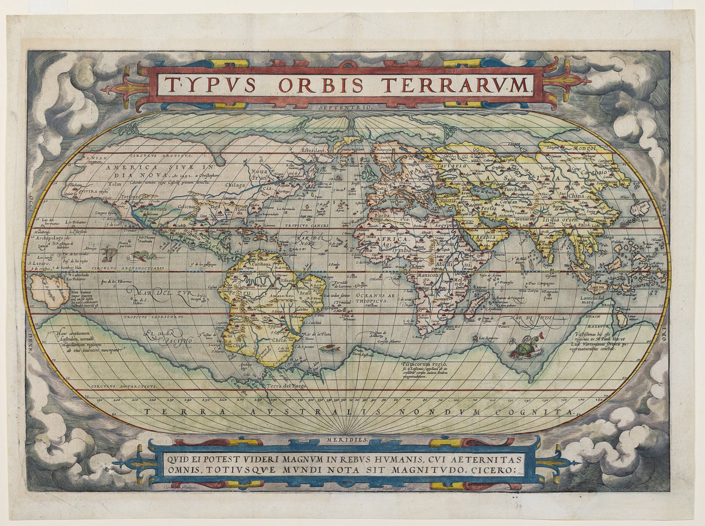 Ortelius, Abraham. Typus Orbis Terrarum. Antwerp, 1571