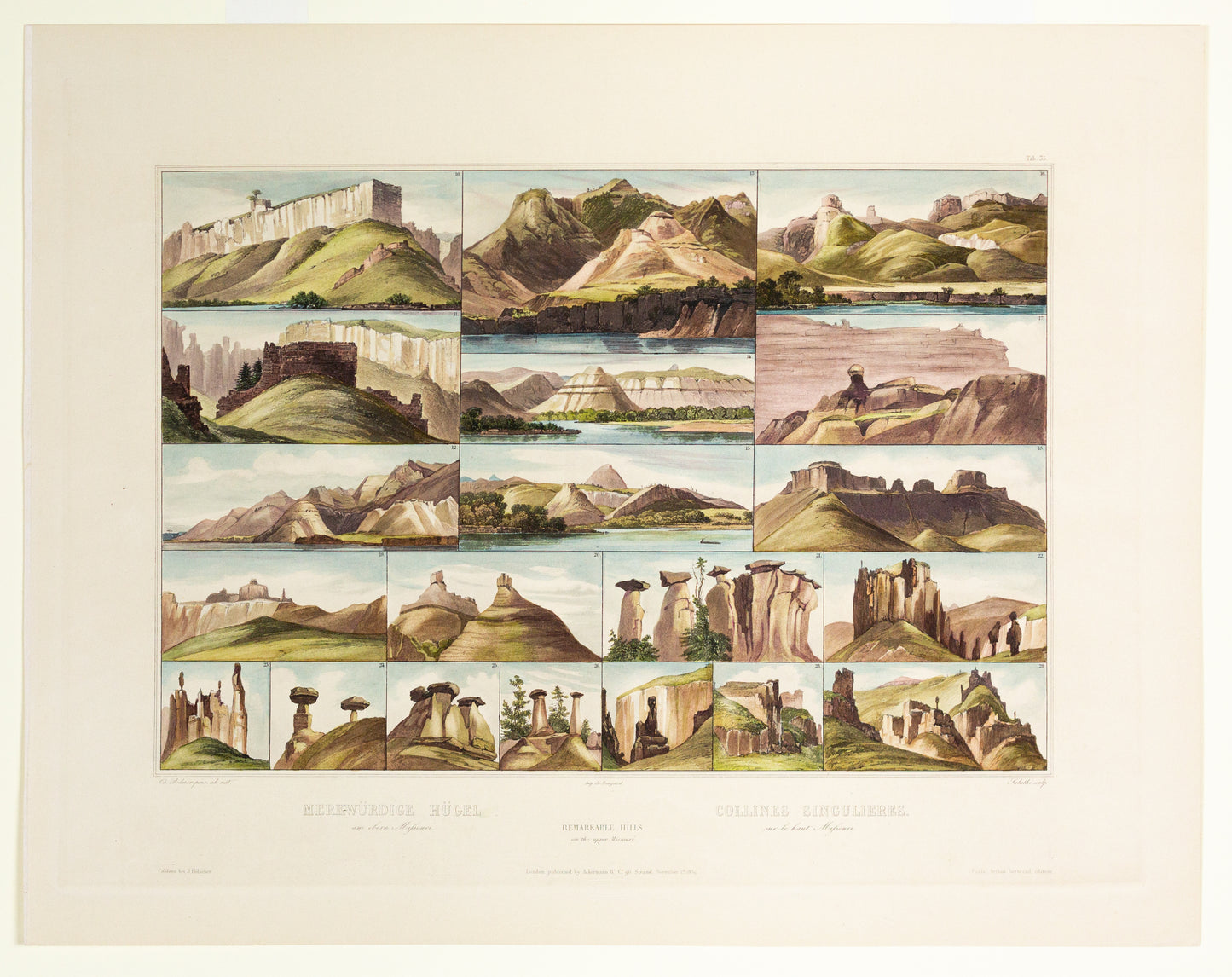 Karl Bodmer (1809-1893), Tab. 35, Remarkable Hills