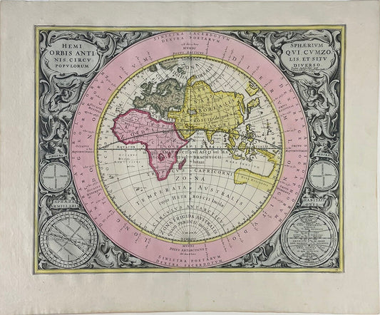 Andreas Cellarius. Hemisphaerium Orbis. 1661