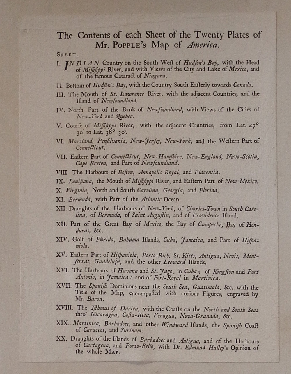 Henry Popple. Map of the British Empire in America. 1740.