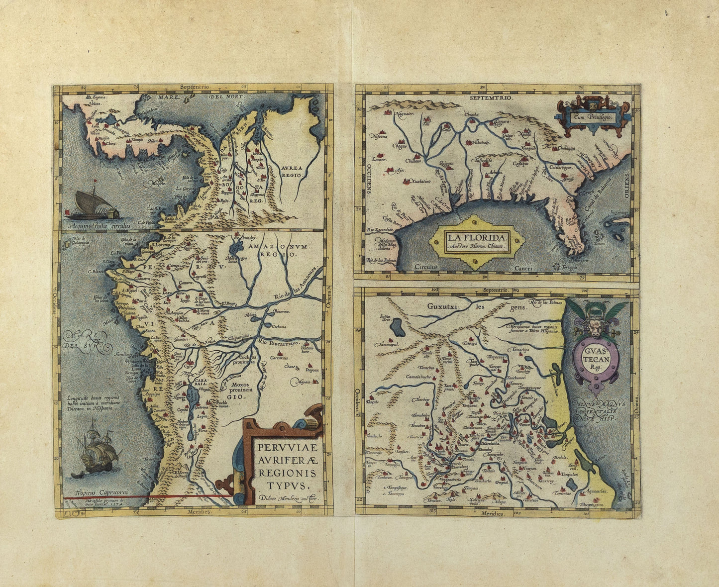 Ortelius, Abraham. The Gulf of Mexico from Florida to Texas to Tampico. Antwerp: 1592.