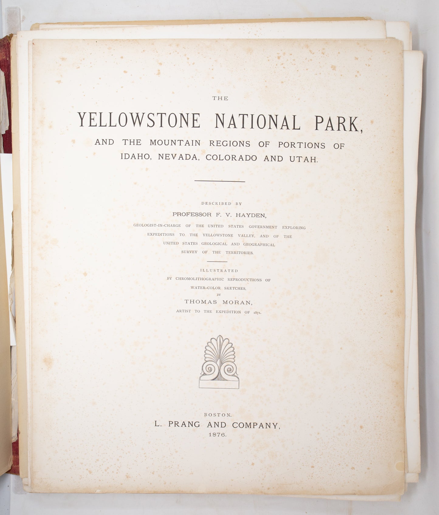 Thomas Moran, The Yellowstone National Park, and the Mountain Regions of Portions of Idaho, Nevada, Colorado and Utah. Boston: L. Prang and Company, 1876.