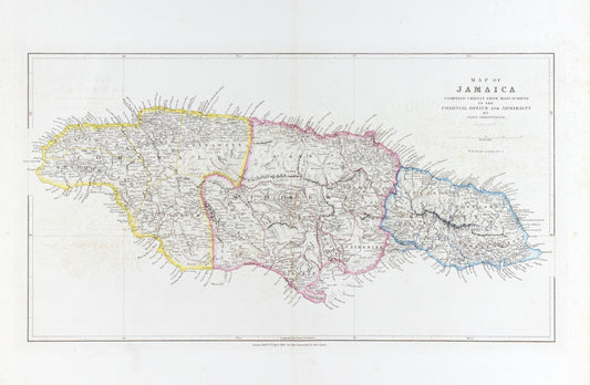 John Arrowsmith.  Map of Jamaica.  London, 1839.