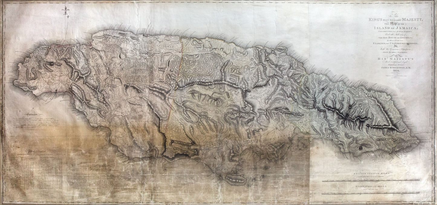 James Robertson. To the King's Most Excellent Majesty, This Map of the Island of Jamaica... London, 1804.