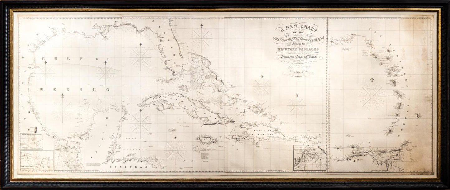Edward Barnett and Edward Owen. A New Chart of the Gulfs of Mexico and Florida including the Windward Passages. London: James Imray (Late Blachford & Imray), 1847.