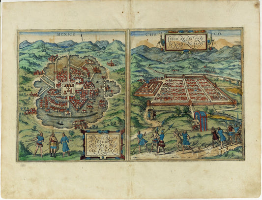Braun & Hogenberg, [Mexico City, Mexico & Cusco, Peru]