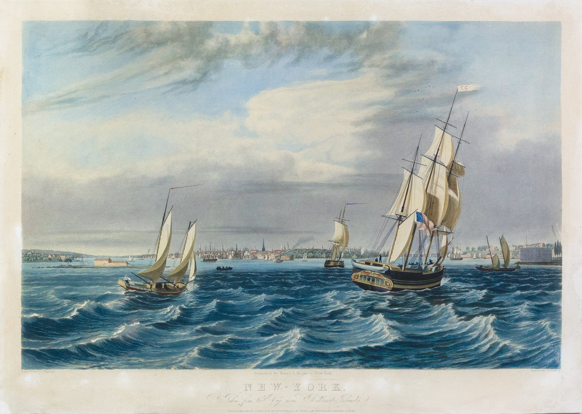 BENNETT, William James (1787-1844), After J. G. Chapman (1808-1889), New York, Taken from the Bay Near Bedlow's Island
