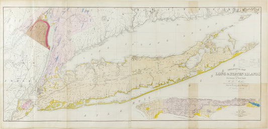 MATHER, William W. (1804-1859), Geological Map of Long and Staten Island with the Environs of New York
