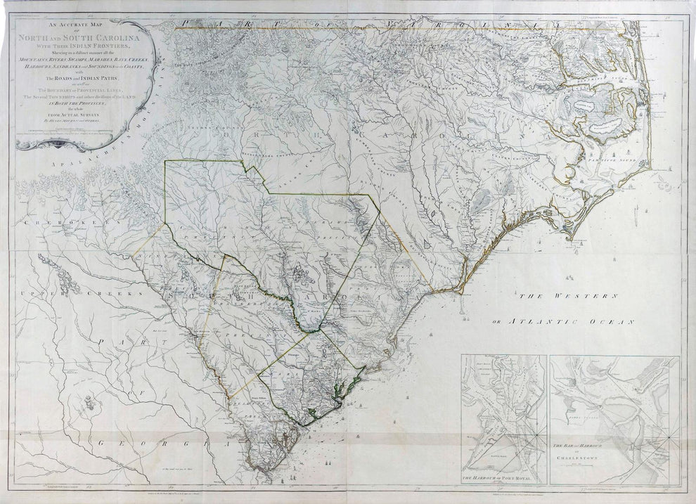 Henry Mouzon. An Accurate Map of North and South Carolina. 1776 ...