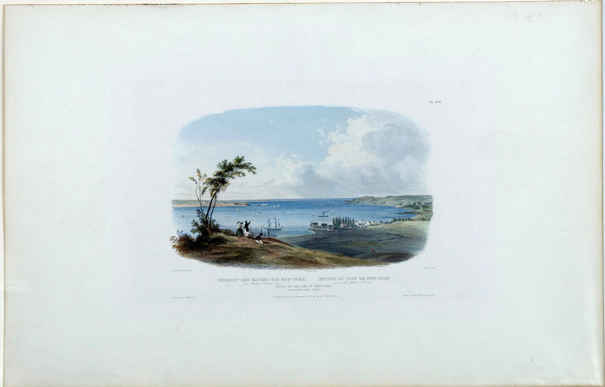 BODMER, Karl (1809-1893), Entry to the Bay of New-York taken from Staten Island, Vig. XXXIII
