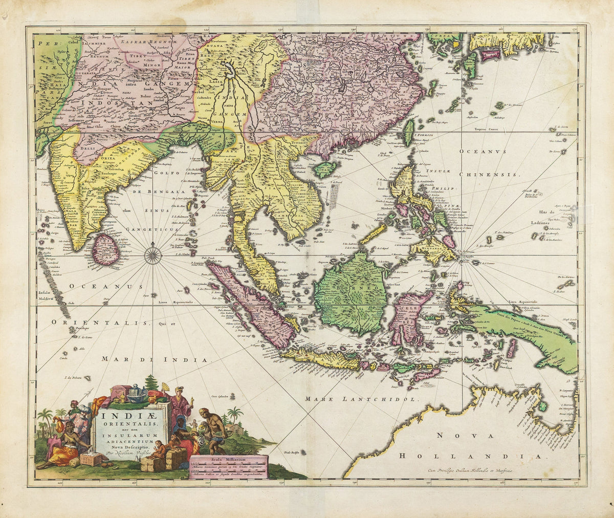 VISSCHER, Nicolas (1618-1679), Indiae Orientalis, nec non Insularum Adiacentium Nova Descriptio