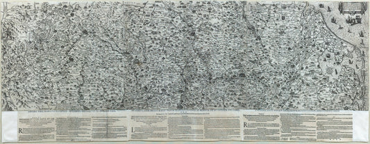 DE BRY, Theodor de (1528-1598) after Caspar Vopel (1511–1561), [Rhine River Map] Rheni Tricornis et Vvidi Nova et Germana Descriptio, Additis Fluminibus