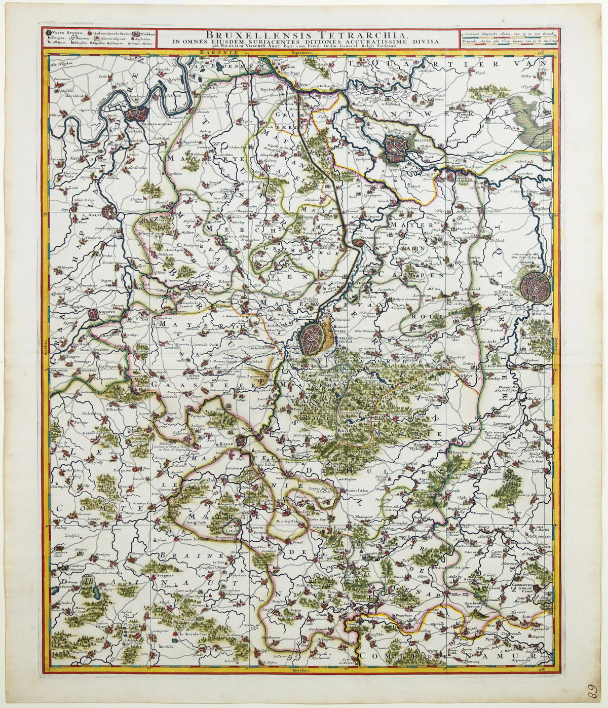 VISSCHER II, Nicholas (1649 – 1702), Bruxellensis Tetrarchia... [Brussels, Belgium]
