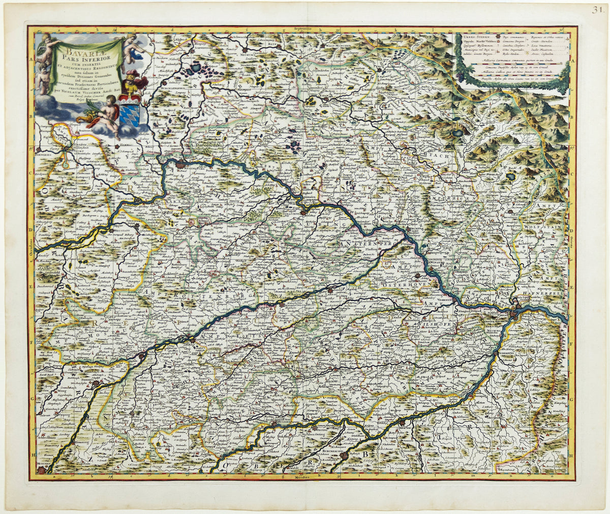 VISSCHER II, Nicholas (1649 – 1702), Bavariae Pars Inferior...[Southern Bavaria, Germany]