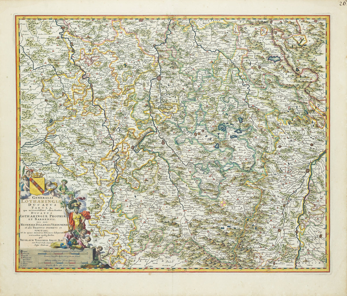 VISSCHER II, Nicholas (1649 – 1702), Generalis Lotharingia Ducatus Tabula...[Luxembourg to Mulhouse]
