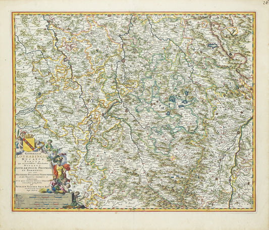 VISSCHER II, Nicholas (1649 – 1702), Generalis Lotharingia Ducatus Tabula...[Luxembourg to Mulhouse]