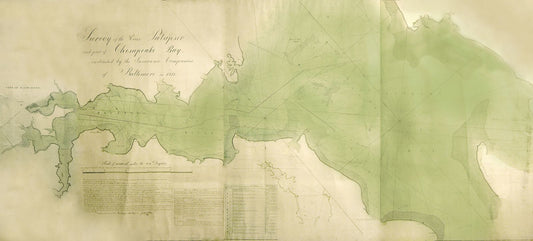 SHERBURNE, BRANTZ & WIRGMAN. Original Manuscript of the River Patapsco and part of Chesapeake Bay. 1818.
