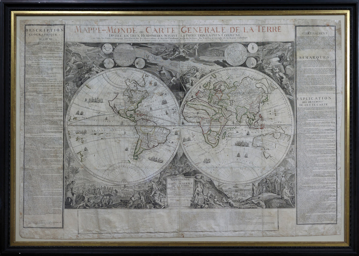 De Fer, Nicholas. Mappe-Monde ou Carte Generale de la Terre. Paris: 1712 [1730, Fifth State].