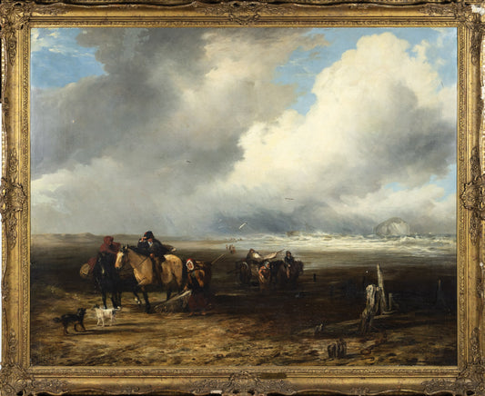 LEE, Frederick Richard (1798-1879), [Untitled] An Estuary scene with figures and a storm approaching the beach